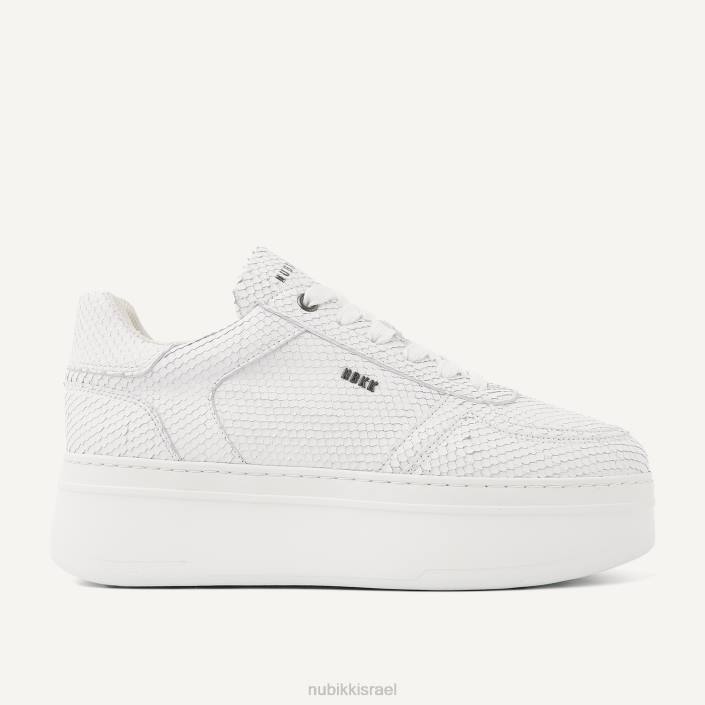 נעליים D4T8114 Nubikk נשים נעלי ספורט נחש bayou platform לבן