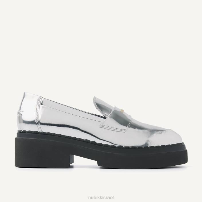 נעליים D4T8150 Nubikk נשים פרנקי לופר מתכתי כסף