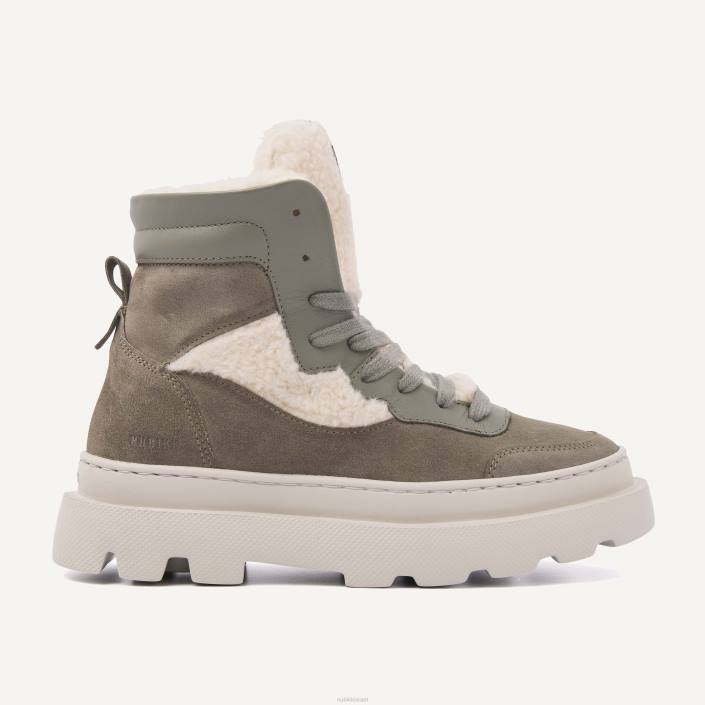 נעליים D4T8157 Nubikk נשים נעלי סניקרס גבוהות מבית monro macy fur ירוק