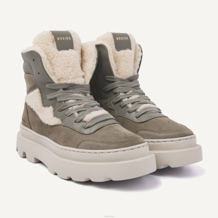 נעליים D4T8157 Nubikk נשים נעלי סניקרס גבוהות מבית monro macy fur ירוק