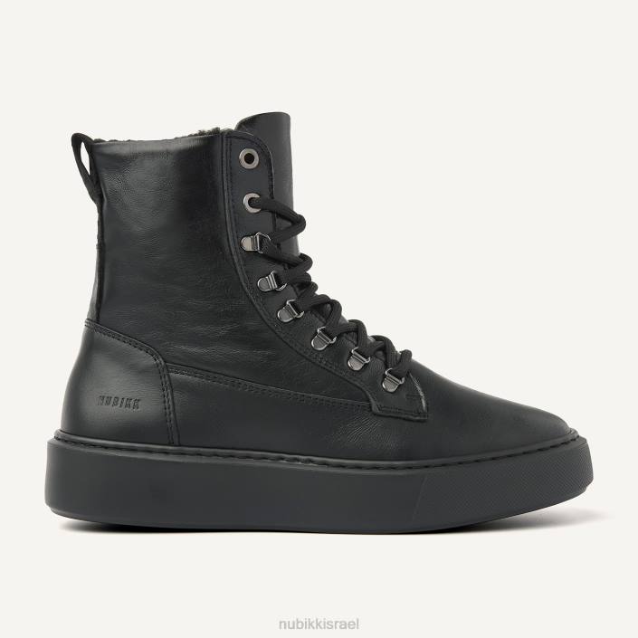 נעליים D4T8159 Nubikk נשים מגפי פטנט פרווה של vince dunya שָׁחוֹר