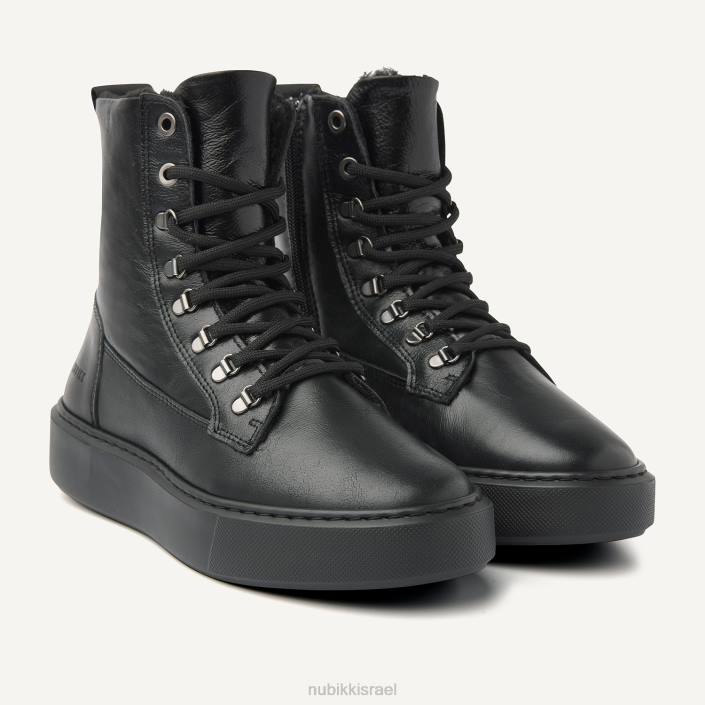 נעליים D4T8159 Nubikk נשים מגפי פטנט פרווה של vince dunya שָׁחוֹר