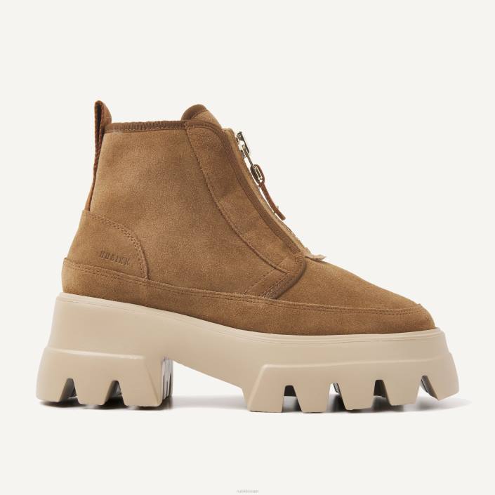 נעליים D4T8174 Nubikk נשים מגפי קרסול פרווה רוק פלור קוניאק