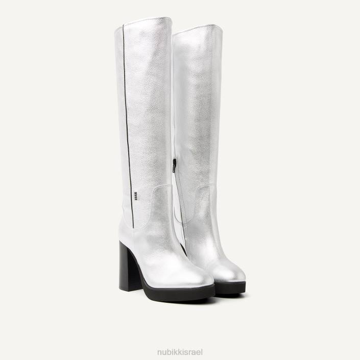 נעליים D4T8196 Nubikk נשים היילי רוד מגפיים גבוהים כסף