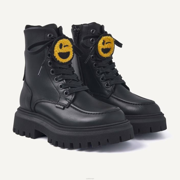 נעליים D4T8236 Nubikk ילדים מגפי fae aubine jr שָׁחוֹר